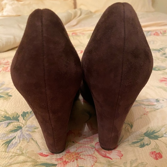 Via Spiga Brown Suede Wedges - Picture 3 of 6